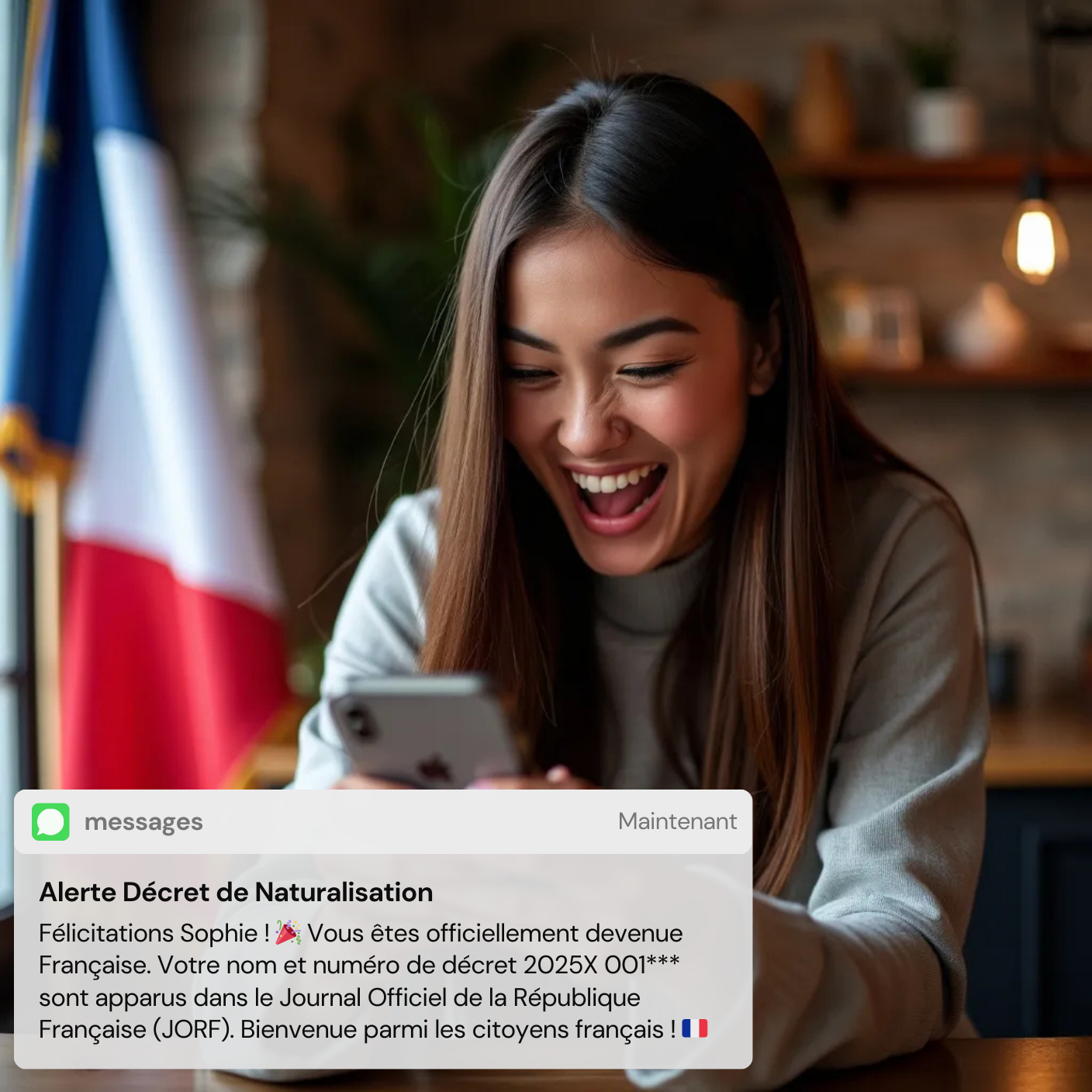 Alerte SMS decret de naturalisation