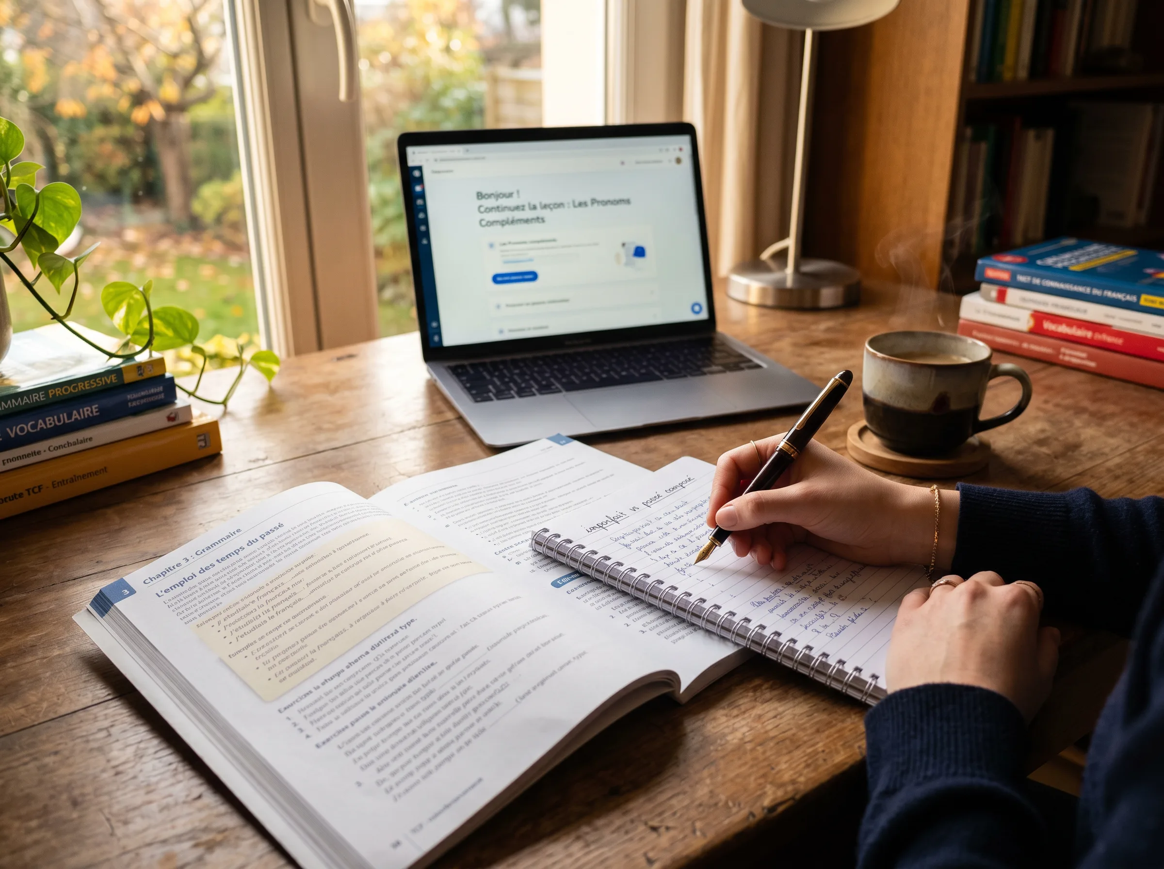 Préparation au TCF naturalisation B2 avec livre et notes pour le test de français